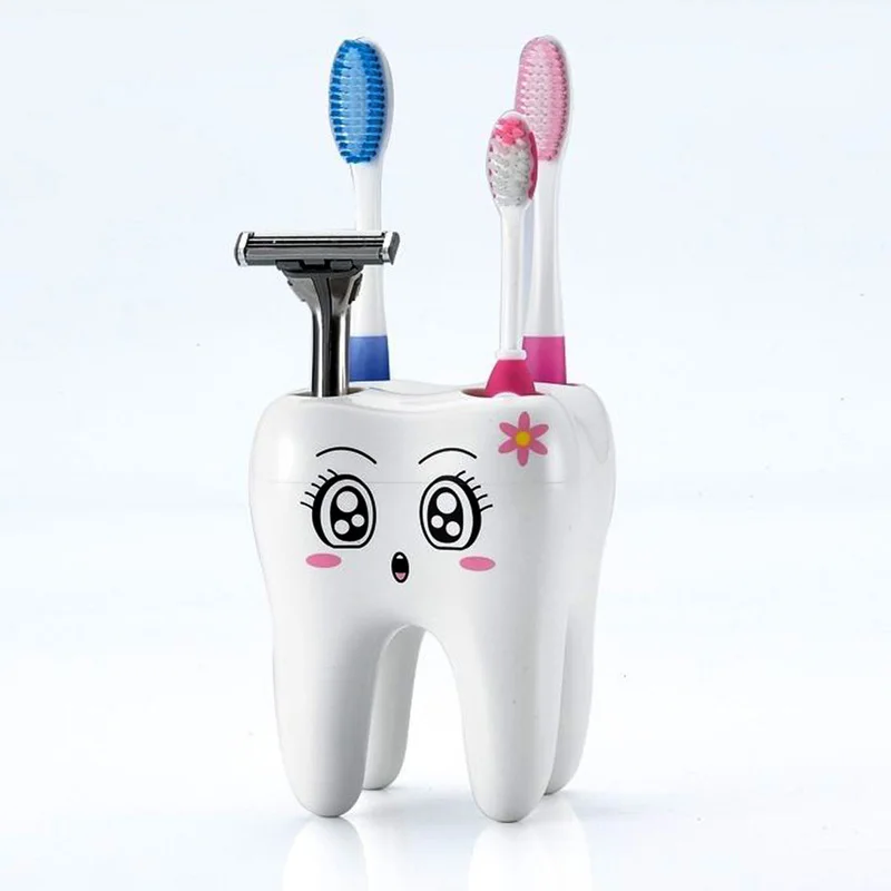 Teeth Style Toothbrush Holder 4 Hole Cartoon Toothbrush Stand Tooth Brush Shelf Bracket Container Bathroom Accessories Set Teeth Style Toothbrush Holder 4 Hole Cartoon Toothbrush Stand Tooth Brush Shelf Bracket Container Bathroom Accessories Set