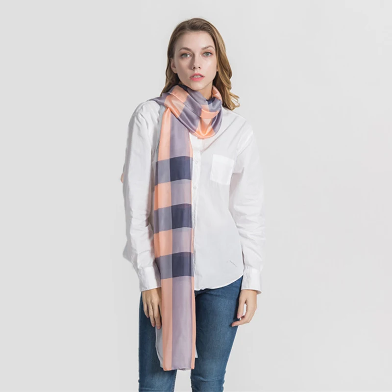 

Spring and Autumn New European and American style scarf women Rayon head scarf 180*90 Plaid printing hijab scarf womens shawl