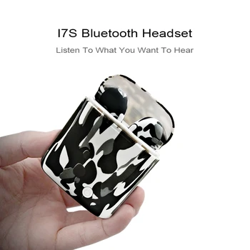 

WPAIER I7S TWS Bluetooth Headphones colorful Portable Wireless Earphones With Charging Box mini bluetooth Earbuds Color pattern