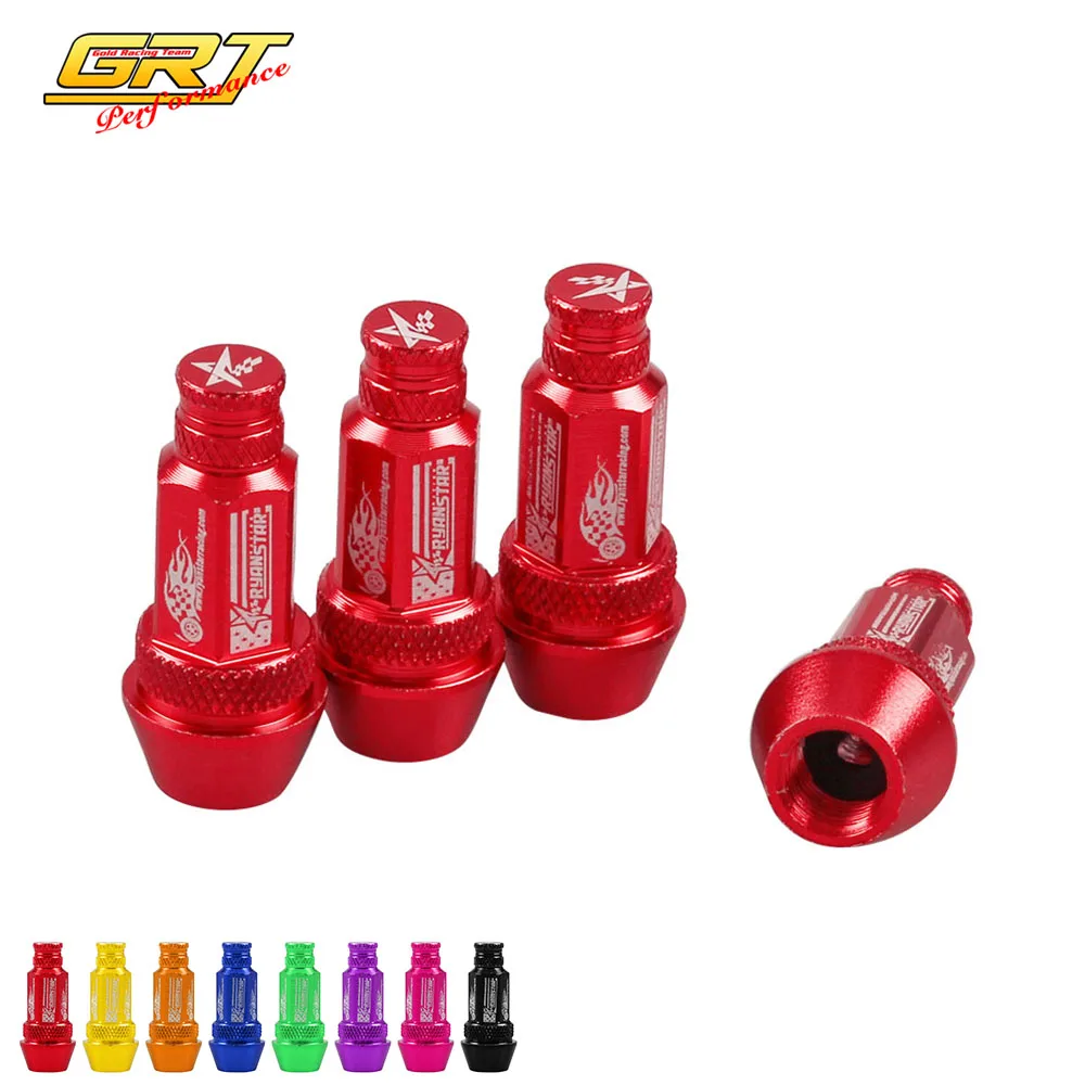 RYANSTAR RACING ALUMINUM VALVE STEM CAPS WHEELS RIMS UNIVERSAL