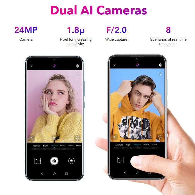 Honor 10 Lite глобальная версия мобильного телефона 6,2 дюймов 3400 мАч Android 9 24MP камера смартфон с Google Play OTA обновление