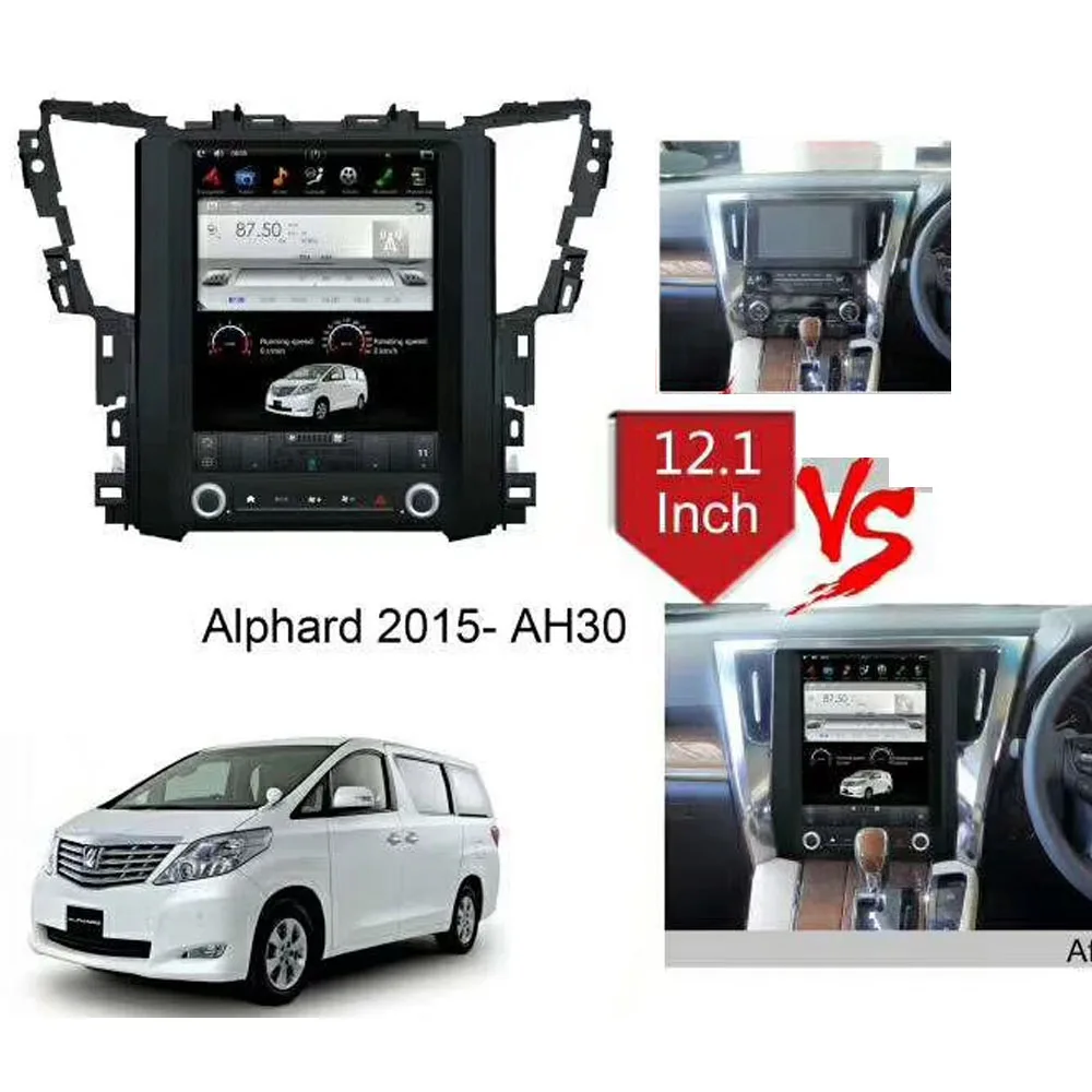 

12.1" Tesla Type Android Fit TOYOTA Alphard 2015-2019 AH30 Car DVD Player Navigation GPS Radio