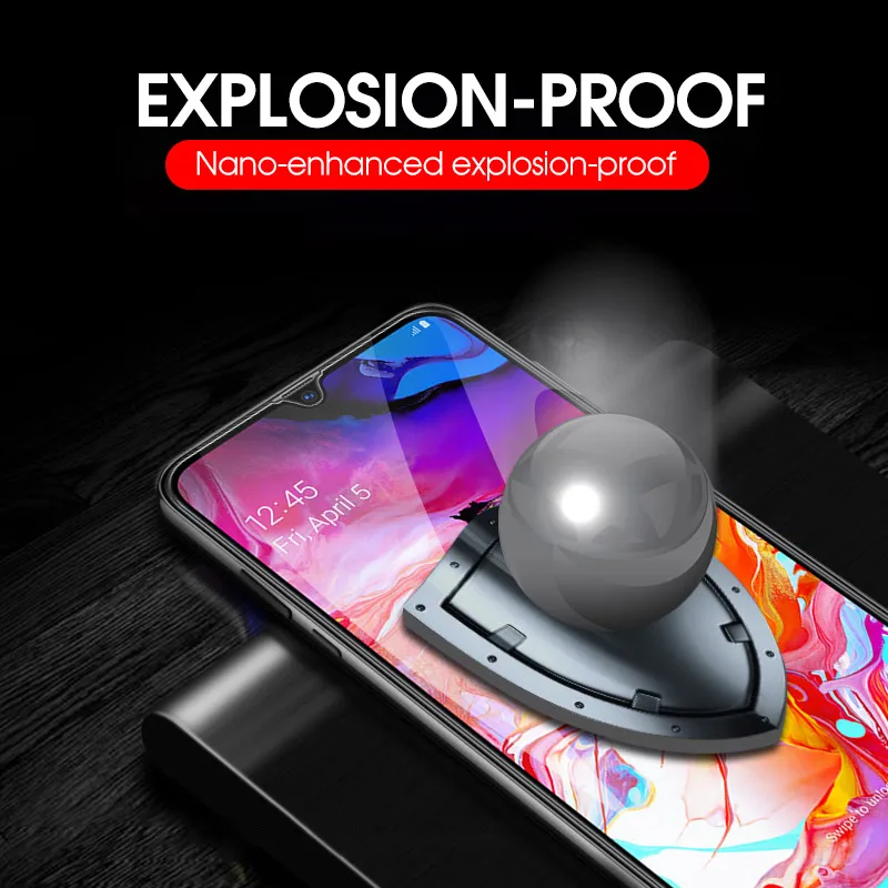 2 в 1 Защитное стекло для Samsung Galaxy A50 A30 A70 защита экрана камеры защитный объектив