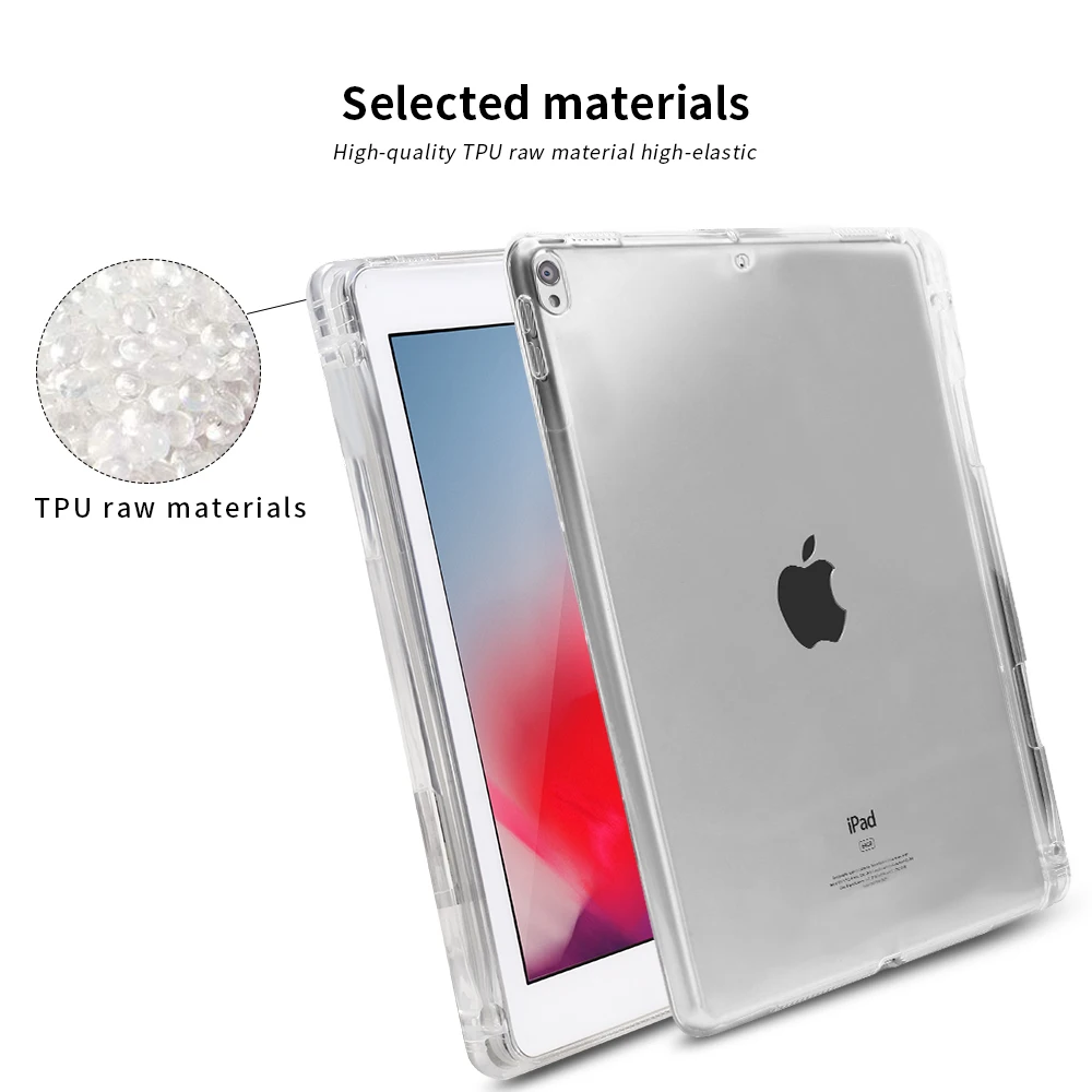 Чехол для iPad Pro 10,5 и Air 3 tpu Мягкий силиконовый умный чехол для iPad 10,5 чехол с держателем карандаша прозрачная задняя крышка