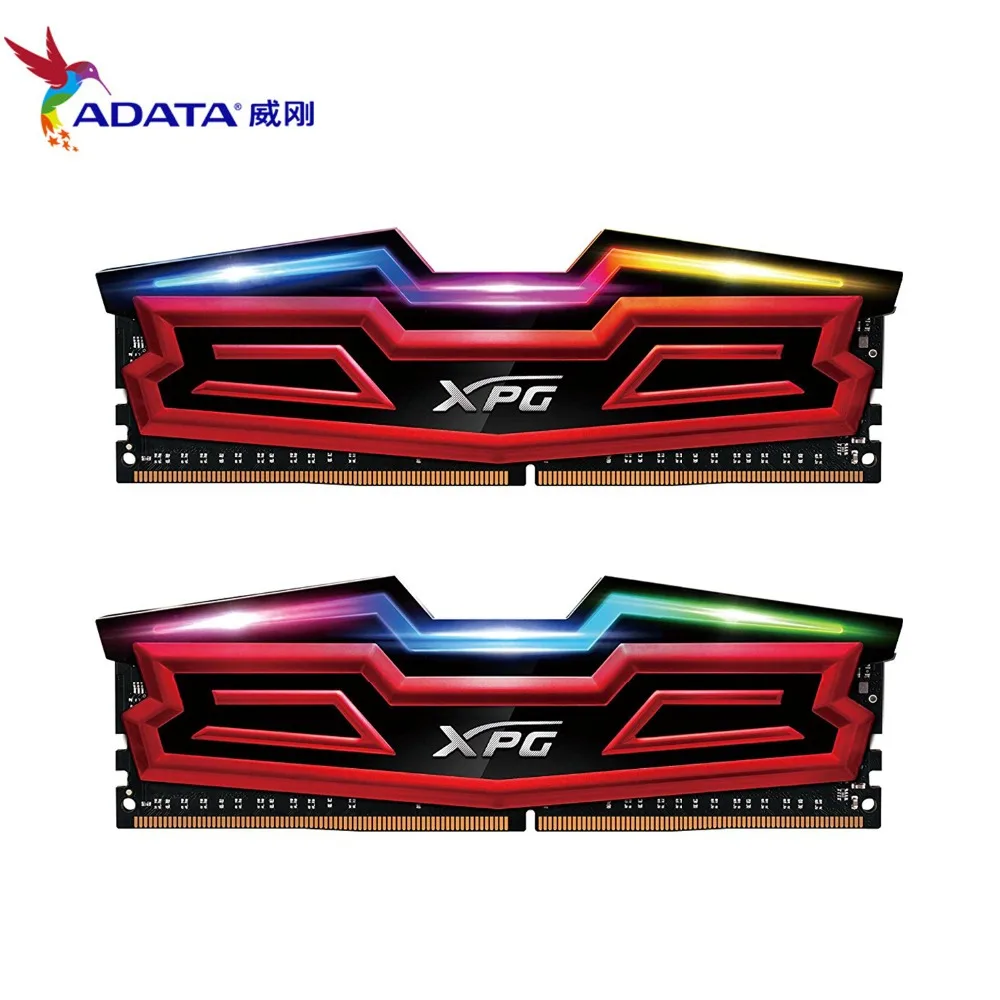 

AData 16G XPG Spectrix D40 RGB 3600MHz 16GB (2X8GB) 288-Pin PC4-28800 Desktop U-DIMM Memory Dual Retail Kit Multi-Colored