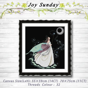 

Full moon full stitch fairy painting dmc 14CT 11CT counted cross stitch kits embroidery set Needlework Set chinese cross stitch