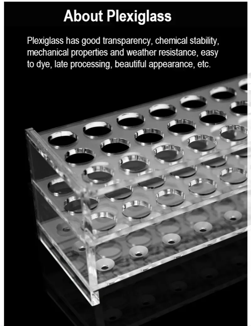 Прямоугольная прозрачная подставка для пробирки из оргстекла 15,5 мм* 30 отверстий, подставка из органического стекла диаметром 15 мм, подставка для пробирки, держатель для коктейля