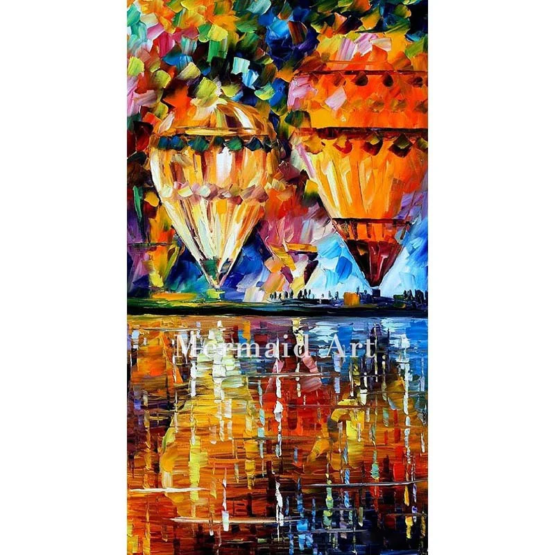 

Hand Painted Balloon Reflections Oil Painting On Canvas For Abstract Thick Palette Knife Painting Living Room Wall Decoracion