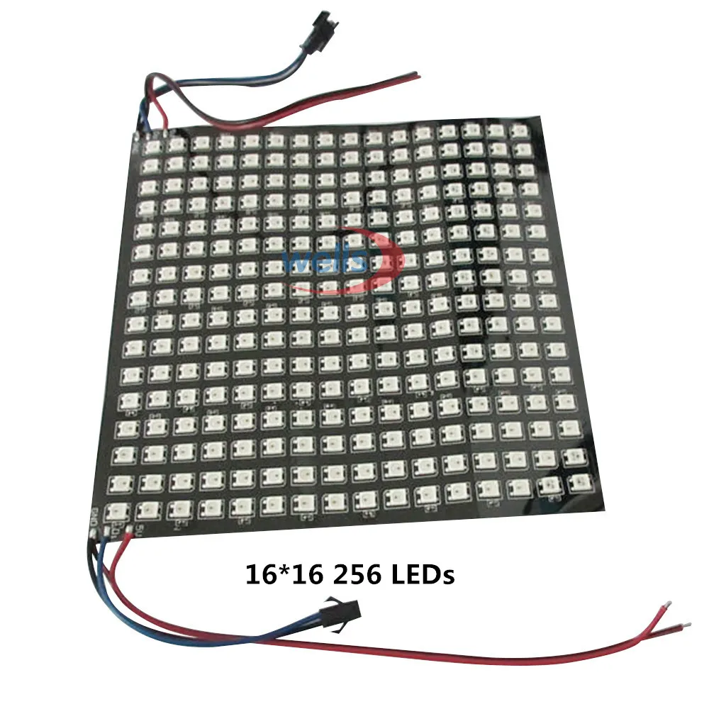 Светодиодный WS2812B 5 в встроенный WS2811ic 8*8*16 8*32 мягкий PCB маленький экран клетчатая нашивка 5050 полноцветный светодиодный экран RGB - Цвет: 16X16 256 LEDs