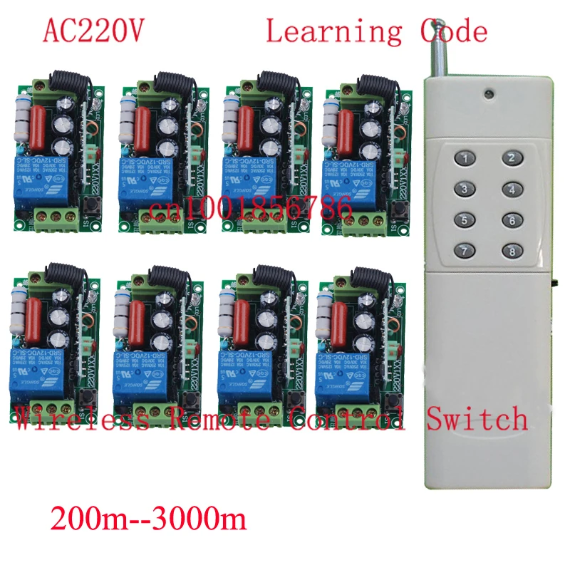 

AC220V 8CH Remote Control Switches Receiver + Long Range Distance Transmitter Big Building Farm Remote Control System 8Receiver