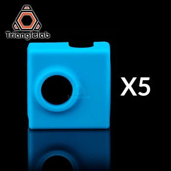 trianglelab 5pcs high quality cartridge CR10 heater bock silicone socks socks for MK9 heated block for MK9 hotend I3 CR10 nozzle 1pc blue pink black mk7 mk8 mk9 silicone socks for ender creality cr 10 anet reprap tronxy x5s silicone heater block cover