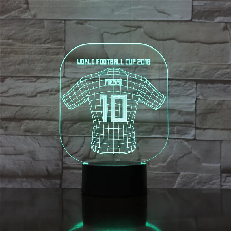 

USB 3D LED Night Light Messi Jersey Decoration Children Kids Fans Gift Baby Nightlight Football Soccer Jersey Table Lamp Bedroom