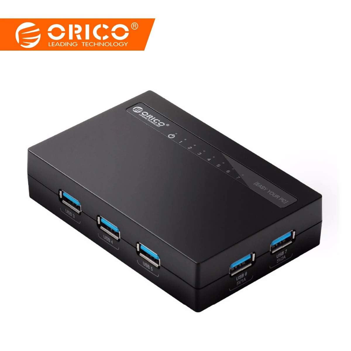 

ORICO USB 3.0 HUB 7 Ports with DC Power Adapter Fast Speed ABS Material