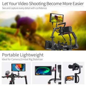 

Feelworld F570 5.7" IPS Full HD 1920x1080 4K HDMI On-camera Field Monitor for Canon Nikon Sony DSLR Camera Gimbal Rig