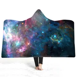 2019 новая шляпа одеяло с капюшоном плащ Звездное зимняя детская взрослых Одеяло теплый утолщение звездное небо одеяла