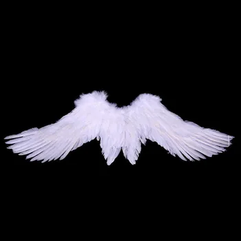 

Halloween Props White Feather Angel Wing Women Girls Fairy Cosplay Accessories Halloween Party Favor