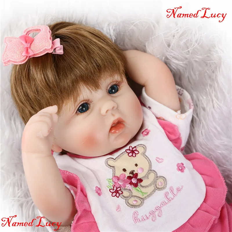 

NPK brand silicone reborn baby dolls 18"40cm real bebe alive soft touch newborn girl dolls for child present bonecas reborn