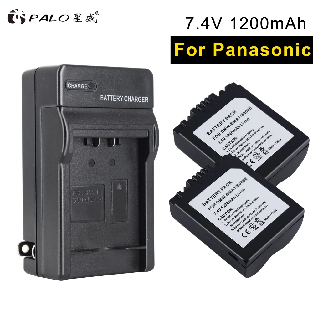 

PALO CGA-S006E 2pcs digital camera battery+charge S006E high-capacity intelligent applicable to DMC-FZ7/FZ8/FZ18/FZ28/FZ30/F250