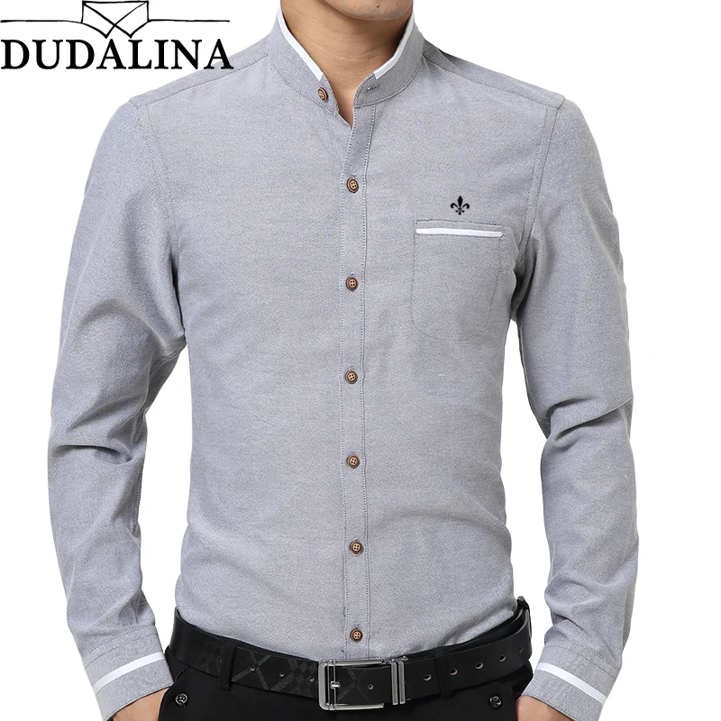 

DUDALINA 2019 Oxford Shirt Men Long Sleeve Shirt Men Clothes Slim Fit Casual Men Social Shirt Imported China E52210