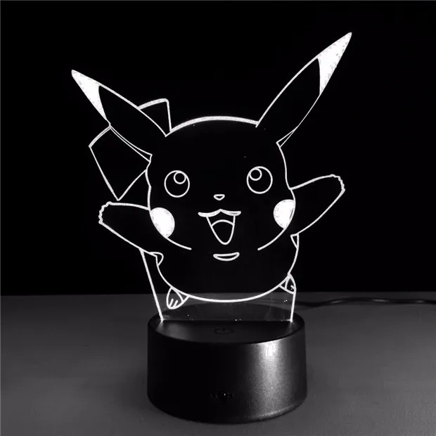 Светодиодный ночник POKEMON Umbreon PIKACHU EEVEE CHARMANDER SQUIRTLE, красочный светильник для кровати, осветительный светильник вечерние, атмосферный Декор