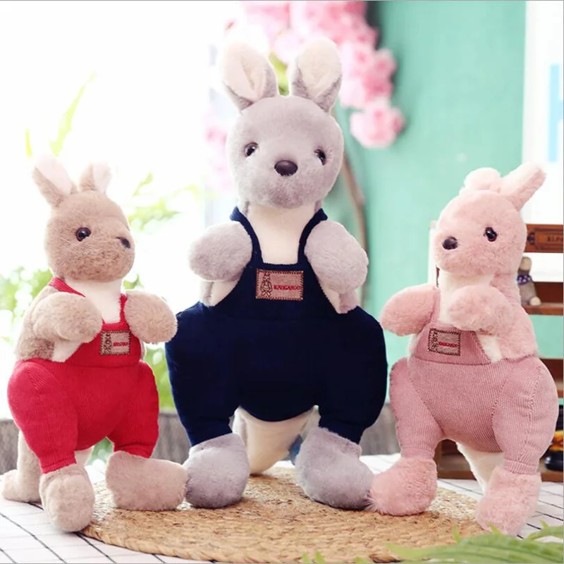 

New Creative Lovely Wearing Clothe Kangaroo Soft Plush Toys Stuffed Animal Plush Doll Toy Children Gift Baby Toys