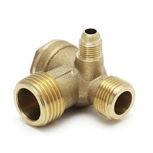 Male Thread 3 Way Metal Air Compressor Check Valve Gold Tone R06 Drop Ship