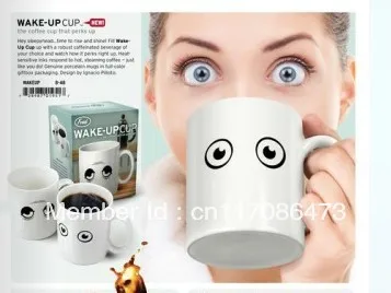 Wholesale Popular eyes wake up color changing mug hot sale!!FDA APPROVED11oz PorcelainCoffee Thermol Magic Color Changing Mug | Дом и сад