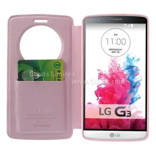 Roar Korea Noble Quick Circle Leather Flip Cover for LG G3 D850 D855 LS990 - Pink