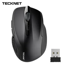 TeckNet Pro 2.4GHz Wireless Mouse Nano Receiver Ergonomic Mice 6 Buttons 2400DPI 5 Adjustment Levels for Computer Laptop Desktop