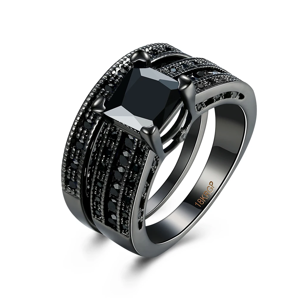 simulated exquisite black onyx ring black gold filled engagement wedding ring size 6 7 8 9 - Black Onyx Wedding Ring simulated exquisite black onyx ring black gold filled engagement wedding ring size 6 7 8 9 - Black Onyx Wedding Ring