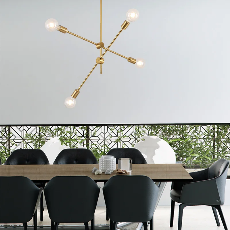 

Nordic Postmodern Individuality Art Style Iron Dining Room Pendant Light Cafe Restaurant Livingroom Decoration Lamp 100-240v