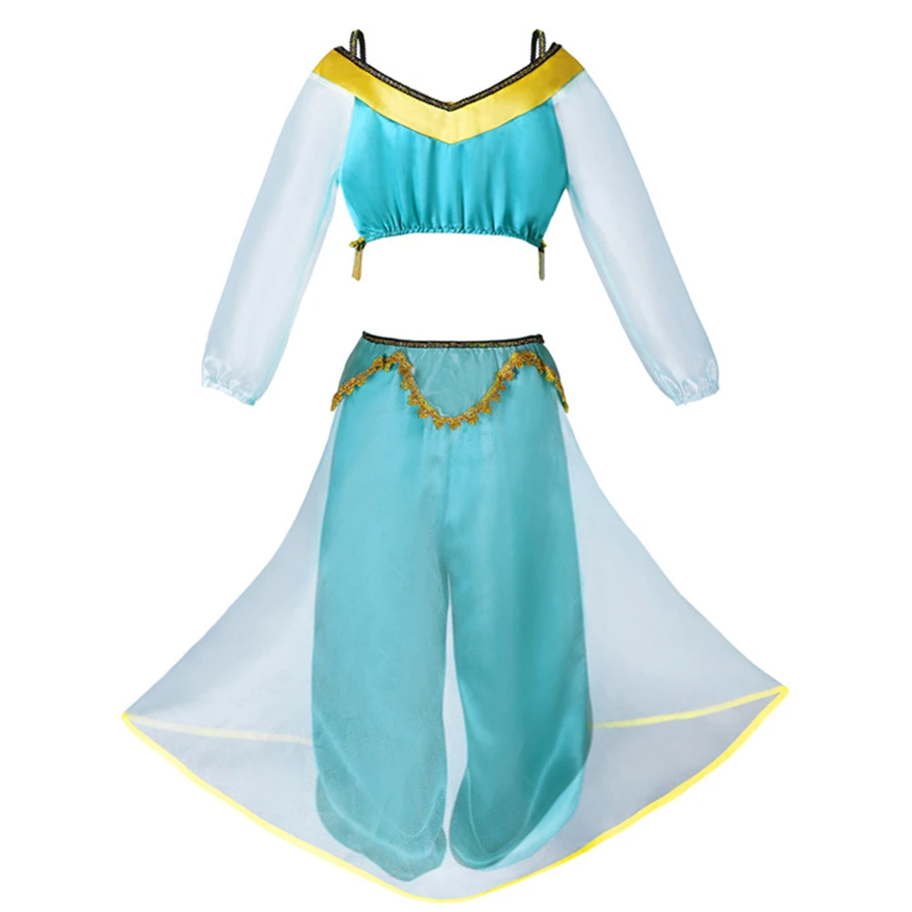 FindPitaya Christmas Halloween Party Girls Fancy Dress Aladdin s Lamp Princess Jasmine Cosplay Costume with Wig