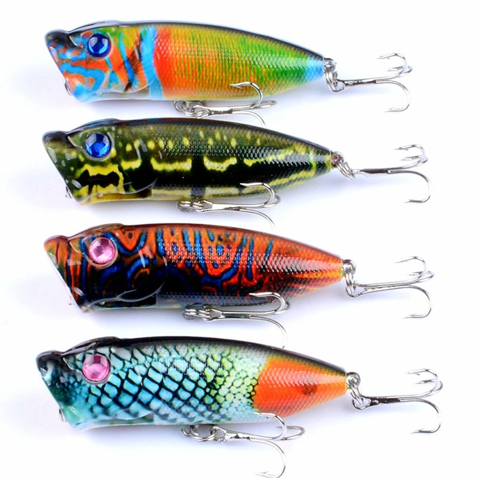 6.5cm 10.9g 4pcs/lot Painted Topwater Bait for Freshwater Saltwater