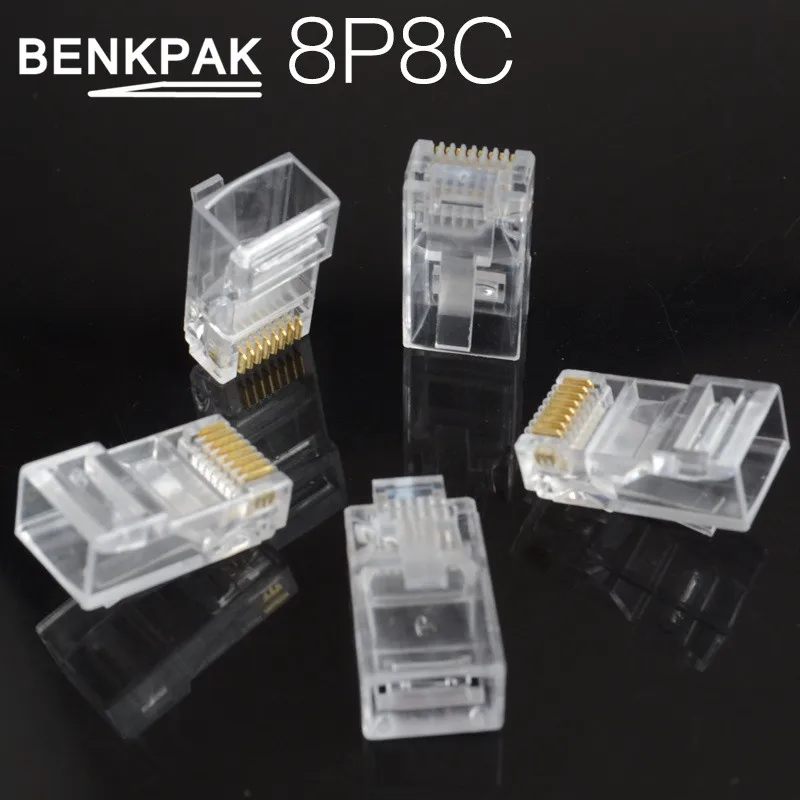 Латунные булавки! Модульный сетевой штекер RJ45 8P8C 8 контактный разъем CAT5 адаптер|8