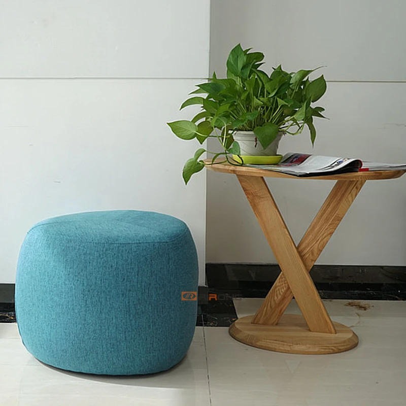 الأزياء المنزل كنبة مكتب البيضاوي البراز النسيج الفن غرفة المعيشة جولة خشبية الإبداعية صغيرة البراز مع القدم الأزياء المنزل كنبة مكتب البيضاوي البراز النسيج الفن غرفة المعيشة جولة خشبية الإبداعية صغيرة البراز مع القدم