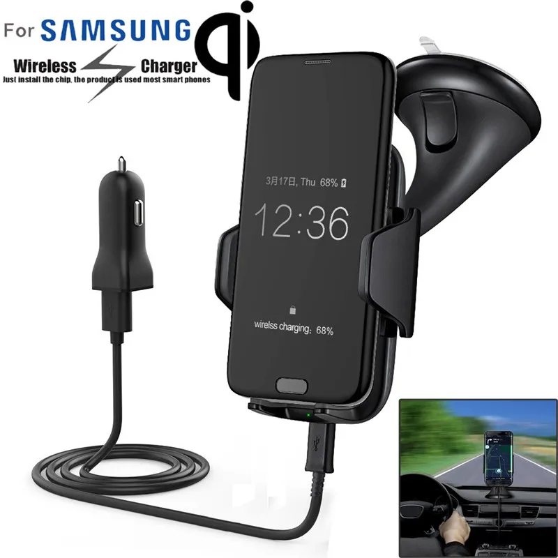 

NEW Cell Phone Holder Stand Car Air Vent Mount Car Wireless Charger For iPhone X 8 Fast Charging Pad For Samsung S9 Note #SYS