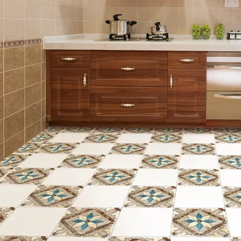 

4pcs/set Moroccan Style Floor Stickers Bathroom Ground Waterproof Wear-resistant PVC Wall Stickers Home Decoration Supplies