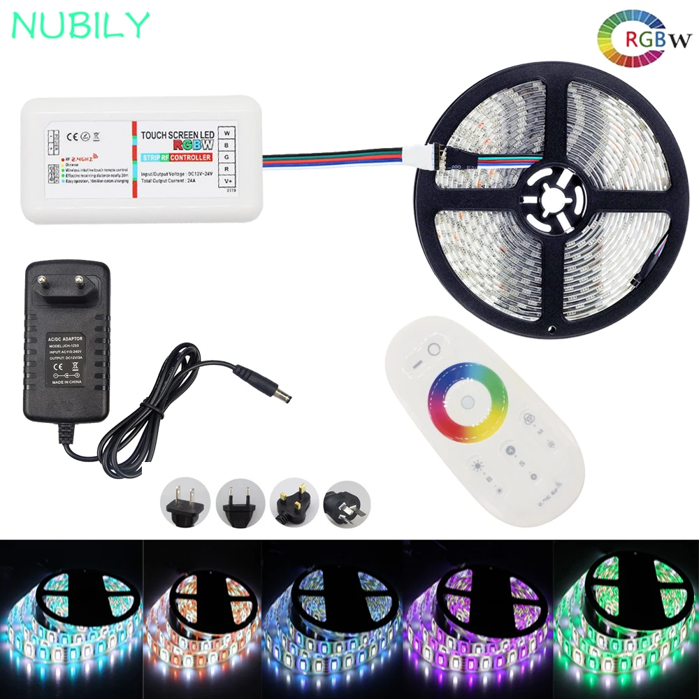5050 RGBW Светодиодная лента 5 м RGBWW Гибкая светодиодная веревка свет 300LED
