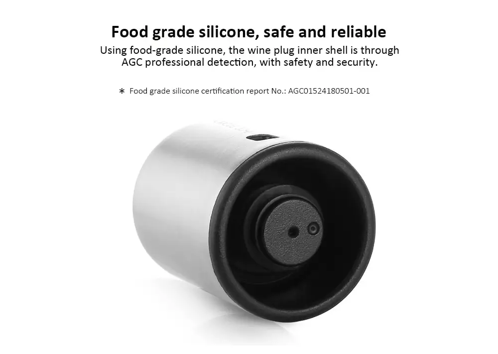 Circle Joy Stainless Steel Wine Bottle Stopper with Vacuum Memory from Xiaomi Youpin- Silver
