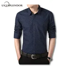 Новинка, хлопок, весенние рубашки для мужчин, приталенная Мужская рубашка, Повседневная рубашка с принтом и длинным рукавом размера плюс M-5XL YN10013