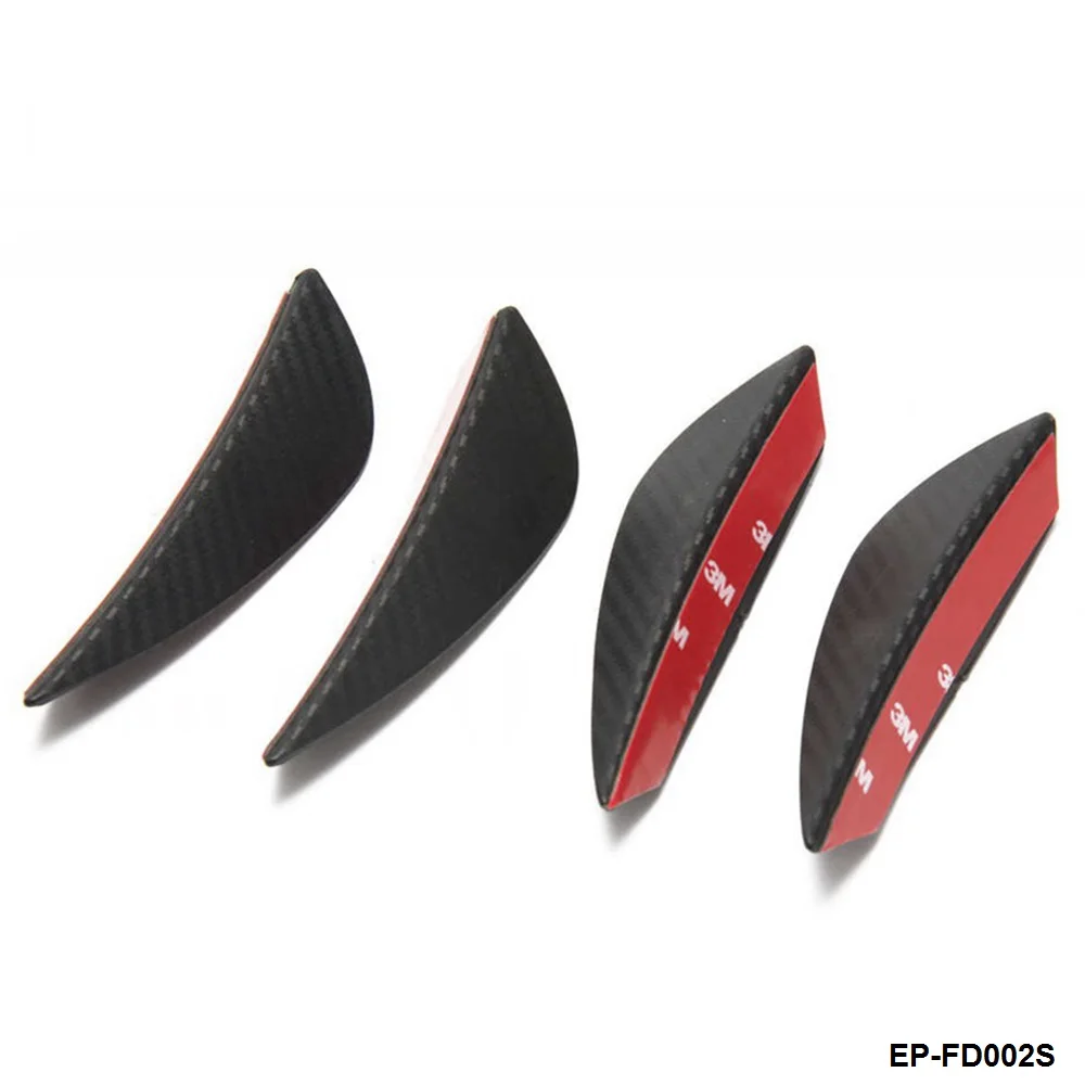 

4pcs Universal Fit Front Bumper Lip Splitter Fins Body Spoiler Canard Valence Chin Carbon fiber Color EP-FD002S-AF