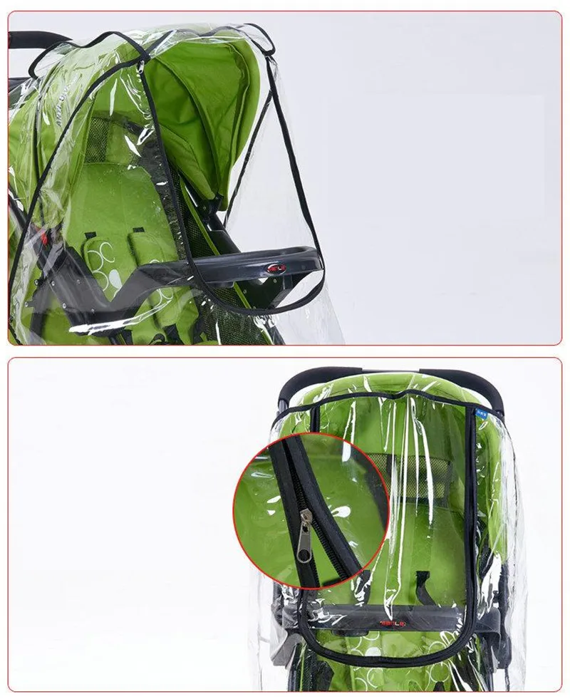 2017 New High Landscape Baby Carriage Zipper Rain Cover Baby Trolley Can Be Lying Rain Covers Baby Pram Umbrella Rain Case09