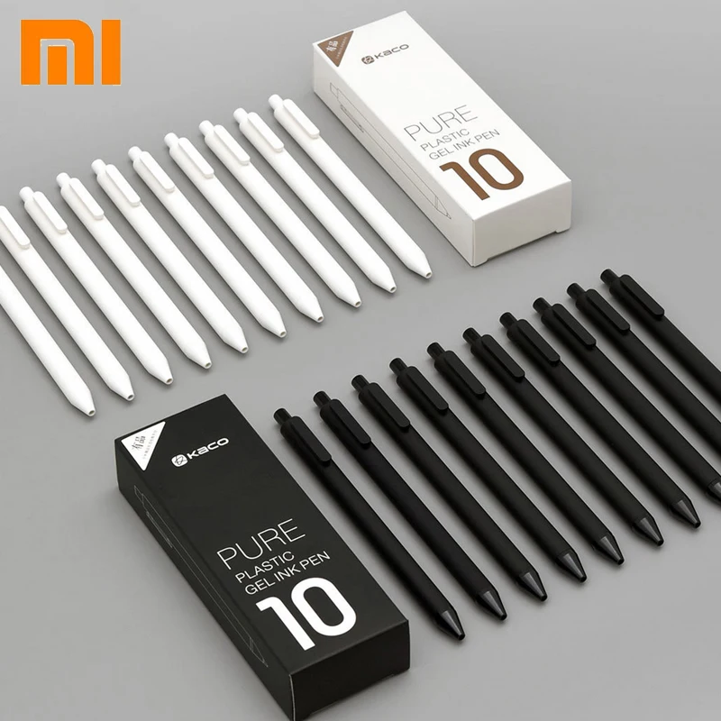 

Original Xiaomi Mijia KACO 0.5mm Xiomi Mi Signing Pen Gal Ink Smooth Writing Durable Signing Black Refill 10Pcs/Lot