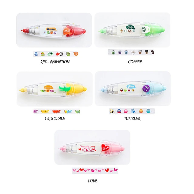 Kawaii Animals Owl Dog Press Correction Tape Decorative Pen