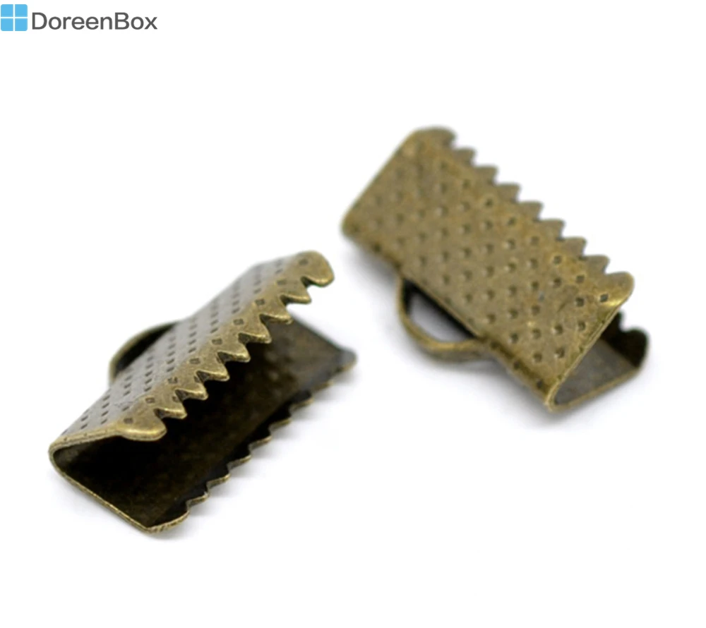 

Doreen Box Lovely 100 Bronze Tone Textured End Caps Crimp Beads 13x8mm (B14626)