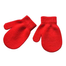 1 пара, унисекс, зимние мягкие вязаные варежки для малышей, милые теплые перчатки для маленьких мальчиков и девочек