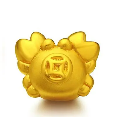 

New Pure 999 24K Yellow Gold Pendant Women Men 3D Lovely Crab Pendant 0.5-0.7g