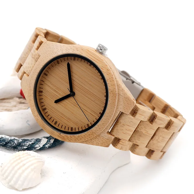 BOBO BIRD Men Dress Bamboo Watches Luxury Men's Top Brand Designer Quartz Watch With Bamboo Strap For Gift