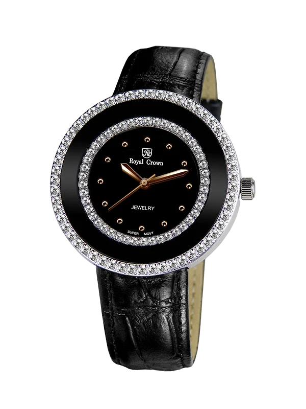 

Royal Crown Jewelry Watch 3776 Italy brand Diamond Japan MIYOTA platinum