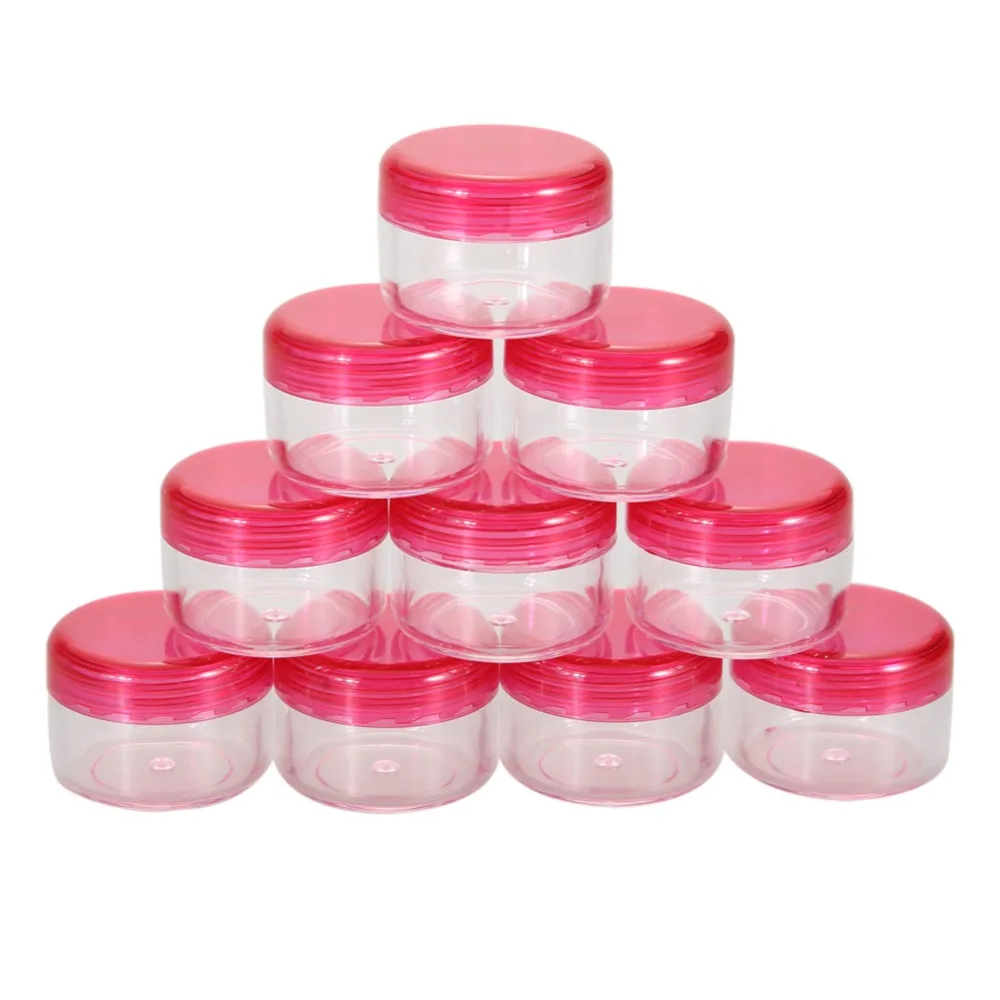 

10Pcs Empty Cosmetic Jar Pot Acrylic Eyeshadow Makeup Face Cream Container Portable Travel Box for Skin Care Lotion 5g